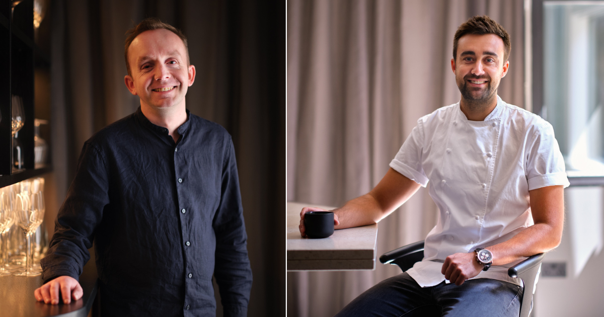 Charles Carron Brown, restaurant manager, and executive chef Oli Marlow from Aulis London